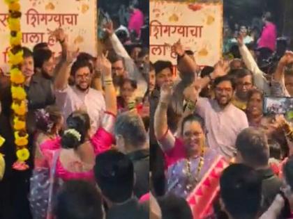 Former minister Aditya Thackeray danced with Koli brothers in Worli; Video viral on social media | आदित्य ठाकरेंनी वरळीत कोळी बांधवांसोबत धरला ठेका; Video सोशल मीडियावर व्हायरल