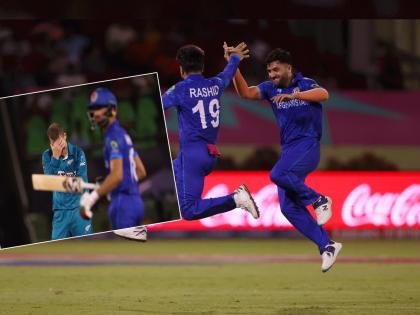 t20 World Cup 2024, AFG vs NZ Live Afghanistan beat New Zealand, Rashid Khan, Mohammad Nabi and Fazalhaq Farooqui perform well | AFG vs NZ Live : 75 ALL OUT! अफगाणिस्तानच्या फिरकीपटूंनी न्यूझीलंडला लोळवलं; राशिद-नबीने सामना गाजवला