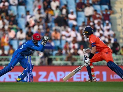 ICC ODI World Cup AFG vs NED Live : Afghanistan needs 180 runs to defeat the Netherlands, top 4 players get run out  | नेदरलँड्स रन 'OUT'! अफगाणिस्तानच्या फिरकीची जादू, पाकिस्तानचं वाढलं टेंशन 