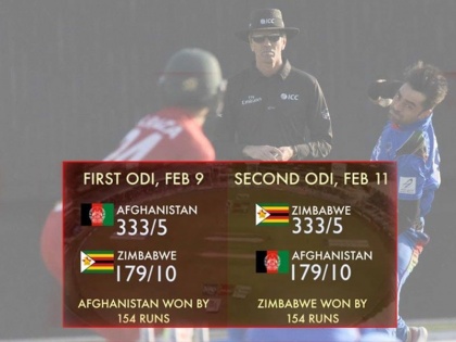 rare coincidences in first and second match between afghanistan vs zimbabwe odi series | क्रिकेटच्या मैदानावरील अगदी दुर्मिळ योगायोग, क्रिकेटफॅन्स म्हणाले हे तर अशक्य !