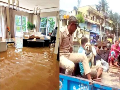 Floods in Bangalore IT staff in the office by tractors, bulldozers | बंगळुरूमध्ये पुराने हाहाकार! ट्रॅक्टर, बुलडोझरवर बसून आयटी कर्मचारी ऑफिसात