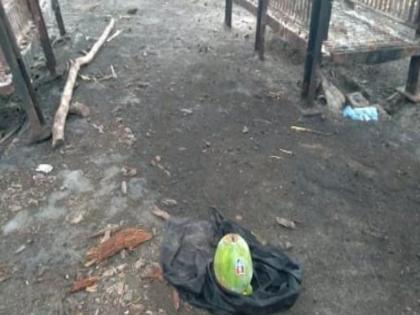 Shocking ! A photo of a girl with pinned on Ash Gourd fruit in a black bag at the cemetery; incident in the Shirur taluka | VIDEO : खळबळजनक! स्मशानभूमीत कोहळ्यावर पिन टोचलेला मुलीचा फोटो; शिरूर तालुक्यातील अघोरी प्रकार 