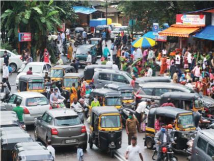 Traffic congestion near Shivaji Chowk, Kopra Bridge, Kalamboli Circle | शिवाजी चौक, कोपरा पूल, कळंबोली सर्कलजवळ वाहतूककोंडीचा त्रास