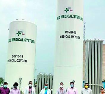 AIIMS, Nagpur set up Two Oxygen Tank | एम्स, नागपूरने उभारले दाेन ऑक्सिजन टँक 