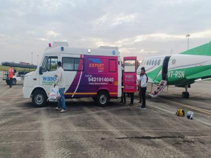A plane carrying a patient arrived from Kolkata, emergency landing in Kolhapur as his condition deteriorated | कोलकात्याहून रुग्ण घेऊन विमान आले, प्रकृती बिघडताच कोल्हापुरात इमर्जन्सी लँडिंग 