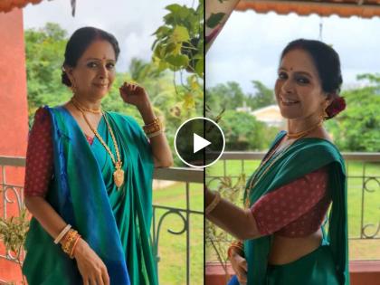 marathi actress aishwarya narkar bangali look reel shoot netizens praises her | मराठमोळ्या ऐश्वर्या नारकर झाल्या बंगाली, ऐन पन्नाशीतील सौंदर्य पाहून नेटकरी म्हणतात...