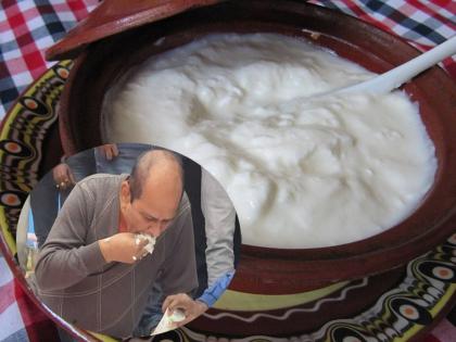 viral news A person make record eating curd | दही खाणारा माणूस; तीन मिनिटांत 'इतकं' दही खातात की सगळे पाहतच राहतात, रेकॉर्ड तोडणं कठीण