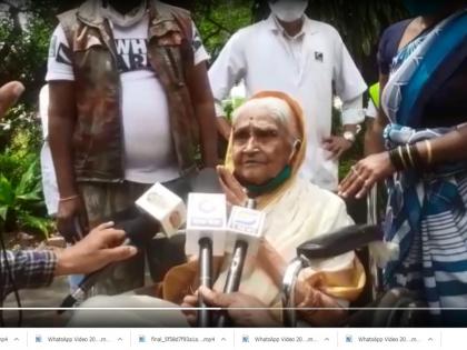 corona virus: 103-year-old grandmother overcomes corona, discharged from White Army's Covid Center | corona virus : कोरोनावर १०३ वर्षांच्या आजीची मात, व्हाईट आर्मीच्या कोविड सेंटरमधून डिस्चार्ज