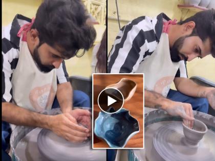 marathi actor ajinkya nanaware made pottery pots shared video netizens react | फिरत्या चाकावरती देसी मातीला आकार! मराठमोळ्या अभिनेत्याने मातीपासून बनवली भांडी, व्हिडिओ व्हायरल