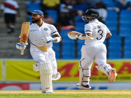 India vs West Indies, 1st Test :  Virat Kohli, Ajinkya Rahane surpass Sachin Tendulkar and Sourav Ganguly to achieve rare Test milestone | India vs West Indies, 1st Test : विराट-अजिंक्य जोडीनं मोडला तेंडुलकर-गांगुलीचा विक्रम 
