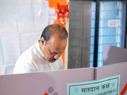 Maharashtra assembly vidhan sabha election 2024 High voltage election in Baramati ncp Ajit Pawar exercised his right to vote | बारामतीत हाय व्होल्टेज सामना: अजित पवारांनी बजावला मतदानाचा हक्क, मताधिक्याविषयी म्हणाले...