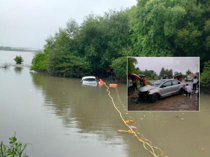 A 25-year-old youth who jumped into the creek with a car was rescued | कारसह खाडीत उडी मारणाऱ्या २५ वर्षीय युवकाला वाचवण्यात यश 