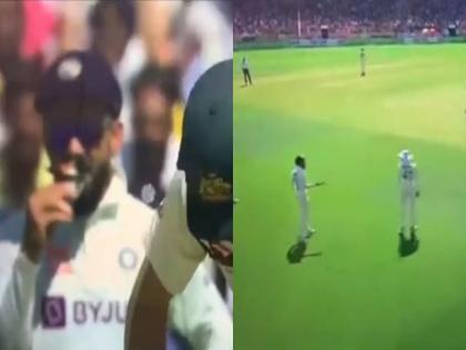 Ind vs Aus 4th Test: While Australia is batting, a video of Virat Kohli is going viral. | Ind vs Aus 4th Test: Live सामन्यादरम्यान विराट कोहलीची पेटपूजा; श्रेयस अय्यरलाही केली ऑफर, पाहा व्हिडिओ