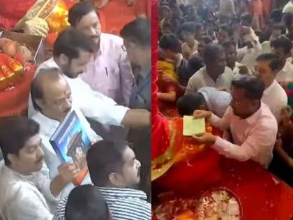 Deputy Chief Minister of the state Ajit Pawar visited the Lalbaugcha Raja Todays Morning | अजित पवारांनी आज सकाळी घेतले लालबागच्या राजाचे दर्शन; पदाधिकाऱ्याच्या चिठ्ठीची रंगली चर्चा