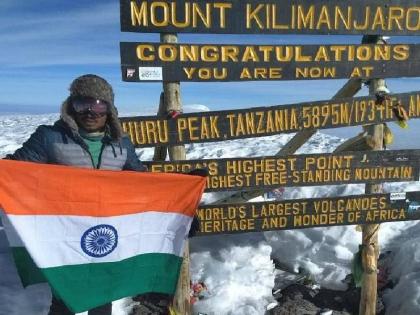 The power of Latur's youth; Tricolor flagged on top of South Africa's highest peak | लातूरच्या तरुणाचा पराक्रम; दक्षिण आफ्रिकेतील सर्वोच्च शिखरावर फडकवला तिरंगा