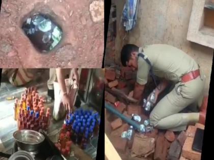 Dry day Exposed illegal sale, Golmaal hai bhai....Liquor bottles hidden in the corners of the house at akola popatkhed video viral | ड्राय डेने भांडा फोडला, गोलमाल है भाई....पठ्ठ्यांनी घरातील कानाकोपऱ्यात लपवलेल्या दारूच्या बाटल्या