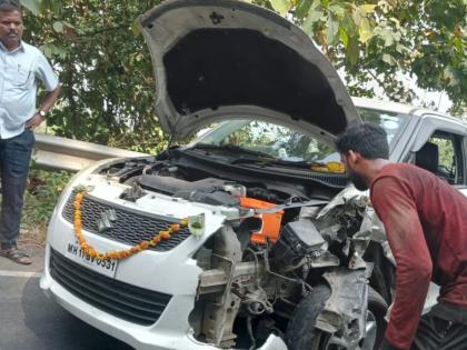 zilla parishad education officer car accident in alibaug raigad | जिल्हा परिषद शिक्षणाधिकाऱ्यांच्या कारला अपघात