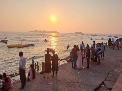 Alibaug beach attracts tourists; The business of local businessmen is booming | अलिबाग समुद्र किनारी पर्यटकांची भरती; स्थानिक व्यवसायिक यांचा धंदा ही तेजीत