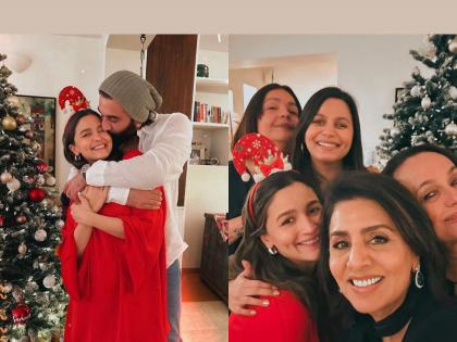 Alia Bhatt-Ranbir Kapoor celebrated Christmas with family for the first time after marriage, photos surfaced | आलिया भट-रणबीर कपूरने लग्नानंतर पहिल्यांदा कुटुंबासोबत साजरा केला ख्रिसमस, फोटो आले समोर
