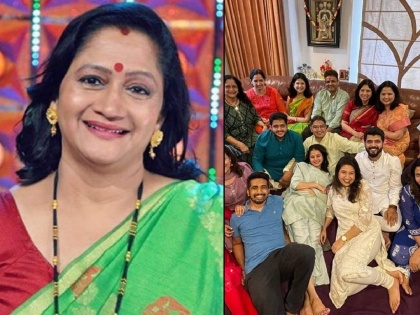 marathi actress alka kubal family photo | Photos: प्रचंड मोठी आहे अलका कुबल यांची फॅमिली; पाहा कोणकोण आहे त्यांच्या कुटुंबात