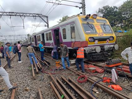 local derailment in ambernath railway traffic in karjat direction stopped | अंबरनाथमध्ये लोकल रुळावरून घसरली; कर्जत दिशेकडील रेल्वे वाहतूक ठप्प