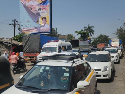 traffic congestion is common at nevali phata police is also taking time to get the ambulance | नेवाळी फाट्यावर वाहतूक कोंडी झालीये नित्याची; रुग्णवाहिका काढायलाही पोलिसांना लागतोय वेळ