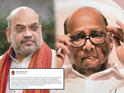 Sharad Pawar Tweets that this is sad and disturbing Strongly Condemn the Police Brutalities also Appeals Amit Shah over Wrestler protest  | Sharad Pawar : "हा खूपच वेदनादायी अन् वाईट प्रकार..."; शरद पवारांचं ट्विट, थेट अमित शाहांना केलं टॅग