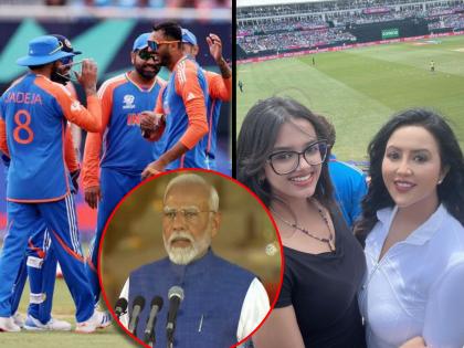 t20 world cup deputy cm devendra fadnavis wife amruta fadnavis shared photos of ind vs pak match | IND vs PAK मॅच बघायला लेकीसह न्यूयॉर्कला गेल्या अमृता फडणवीस, नेटकरी म्हणाले- "शपथविधी सोडून..."