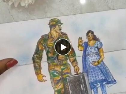 An artist has presented the life journey of a martyred soldier in just 27 seconds, video goes viral | VIDEO: कलाकाराने अवघ्या २७ सेकंदात मांडला शहीद जवानाचा जीवनप्रवास, व्हिडीओने जिंकली मने  