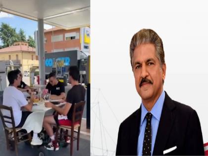 viral news anand mahindra share real e mobility video of moving dining table at petrol pump | पेट्रोल पंपावर दिसली अनोखी कार; आनंद महिंद्रानी शेअर केला व्हिडीओ, म्हणाले...