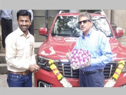 mahindra and mahindra anand mahindra got the name of his new scorpio n says my lal bheem social media photo post viral | Anand Mahindra यांच्या स्कॉर्पिओला मिळालं नवं नाव; ट्वीट करत म्हणाले, “माझा…”