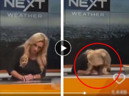 News Anchor Alissa Carlson collapses in live TV on air show while doing report video viral | News Anchor Video: बापरे! टीव्ही अँकर LIVE शोमध्ये अचानक कोसळली, डोकं टेबलावर आपटलं अन्...