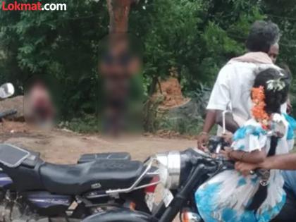 Woman tied to tree and beaten for not paying off husband loan CM Naidu orders strict action | पतीने कर्ज फेडले नाही म्हणून पत्नीला झाडाला बांधून मारहाण; मुख्यमंत्र्यांच्या मतदारसंघातील प्रकार Woman tied to tree and beaten for not paying off husband loan CM Naidu orders strict action | पतीने कर्ज फेडले नाही म्हणून पत्नीला झाडाला बांधून मारहाण; मुख्यमंत्र्यांच्या मतदारसंघातील प्रकार