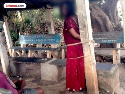 Andhra Pradesh woman was brutalised tied to a pole and beaten she was accused of having an illicit relationship | पतीचे अनैतिक संबंध असल्याने महिलेला झाडाला बांधून मारलं; आंध्र प्रदेशातील धक्कादायक प्रकार Andhra Pradesh woman was brutalised tied to a pole and beaten she was accused of having an illicit relationship | पतीचे अनैतिक संबंध असल्याने महिलेला झाडाला बांधून मारलं; आंध्र प्रदेशातील धक्कादायक प्रकार