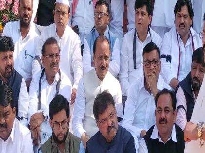 Boycott of the opposition on the proceedings of the Legislative Assembly | विधानसभेच्या कामकाजावर विरोधकांचा बहिष्कार; पायर्‍यांवर ठिय्या आंदोलन