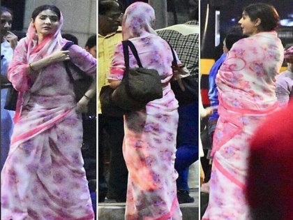Anushka sharma Spotted in simple pink saree on mumbai road, who was accompanied her? | गुलाबी रंगाच्या साध्या साडीत अनुष्का मुंबईतील रस्त्यावर का फिरत होती?, कोण होतं तिच्यासोबत?
