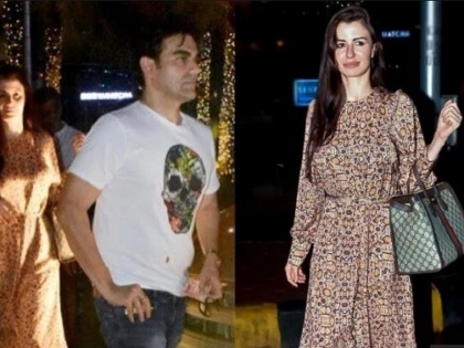 Arbaaz khan spotted with his girlfriend giorgia on dinner date | मलायकाचा न्यूयॉर्कमध्ये तर अरबाज खानचा मुंबईत रोमान्स, गर्लफ्रेंडसोबत झाला स्पॉट