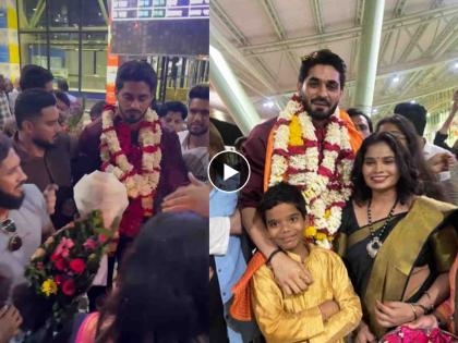 Arbaaz Patel of Bigg Boss marathi was welcomed at his hometown Chhatrapati Sambhajinagar with | Video: आरतीचं ताट, बुके अन् हार; Bigg Boss फेम अरबाज पटेलचं असं झालं छत्रपती संभाजीनगरमध्ये स्वागत