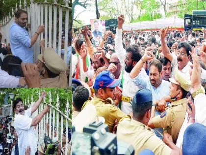 nagpur congress agitation in front of ED office, minister nitin raut, vijay wadettiwar Police Custody | सोनिया, राहुल गांधींना हात लावाल तर विदर्भ पेटवू, काँग्रेस नेत्यांचा इशारा