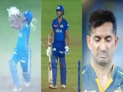 Mumbai Indians Defeat, But Arjun Talk Continues; Mohit Sharma hits a six in the dugout | मुंबई इंडियन्सचा पराभव, पण अर्जुन तेंडुलकरची चर्चा कायम; मोहित शर्माला लगावला अफलातून षटकार