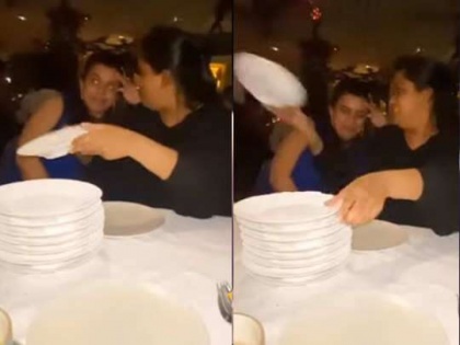 Salman Khan sister Arpita Khan breaks plates in Dubai restaurants as a part of greek tradition | VIDEO: सलमान खानची बहीण अर्पिता जेव्हा दुबईच्या रेस्टॉरन्टमध्ये तोडत होती प्लेट्स....