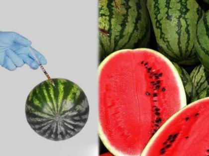 How test injected and chemically ripen watermelons and avoid poisoning | How test chemically ripen watermelons : सावधान! तुम्ही बनावट अन् इंजेक्शन देऊन पिकवलेलं कलिंगड विकत घेताय? कसा ओळखाल फरक?