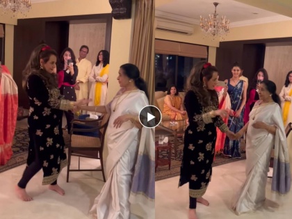 bollywood actress Mumtaz dances with Asha Bhosle on Shehari Babu song video viral | 'शहरी बाबू' गाण्यावर अभिनेत्री मुमताज यांनी आशा भोसलेंसोबत धरला ठेका, Video व्हायरल