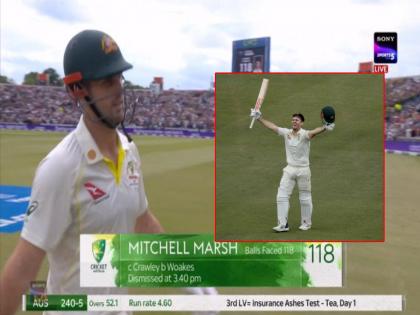 ashes eng vs aus 2023 Mitchell Marsh scored 118 in 118 with 17 fours and 4 sixes in the first innings of the third match which was praised by Virender Sehwag  | १७ चौकार अन् ४ सिक्स! मिचेल मार्शच्या शतकाने इंग्लंडची 'कसोटी', वीरूही झाला फॅन
