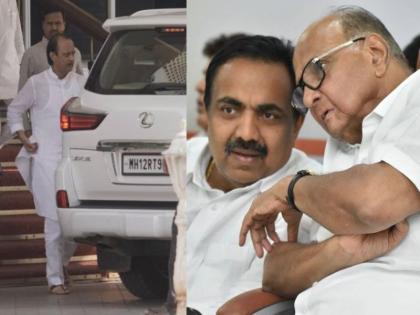 Ajit Pawar and Jayant Patil leave for Delhi; Sanjay Raut also met NCP Chief Sharad Pawar | अजित पवार अन् जयंत पाटील दिल्लीत दाखल; राऊतांनीही घेतली शरद पवारांची भेट, हालचालींना वेग