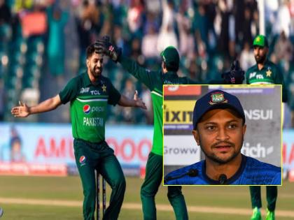 Asia Cup 2023 Bangladesh captain Shakib Al Hasan has said that Shaheen Afridi, Haris Rauf and Naseem Shah are the three world-class bowlers in the Pakistan team  | "...म्हणून पाकिस्तानी संघ जगात एक नंबर आहे", पराभवानंतर बाबरच्या त्रिकुटाचं शाकीबकडून कौतुक