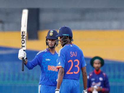  Asia Emerging Cup 2023 india vs nepal match Abhishek Sharma's knock of 87 runs has led the Indian team to win by 9 wickets and enter the semi-finals  | भारताकडून नेपाळ 'चीतपट', टीम इंडियाची सेमी फायनलमध्ये धडक; बुधवारी IND vs PAK थरार