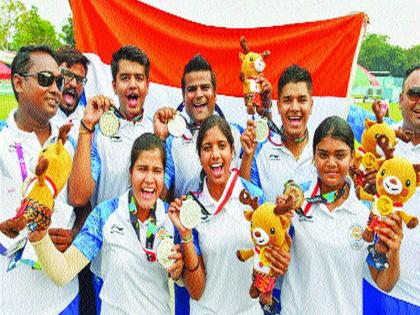 Asian Games 2018: India's compound women and men's archery teams take out 'silver perfume' | Asian Games 2018: भारताच्या कम्पाऊंड महिला व पुरुष तिरंदाजी संघांनी घेतला 'रौप्य वेध'