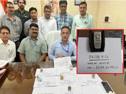 76 diamonds, 18 carat gold...man arrested at Delhi airport with watches worth 28 crores | 76 हिरे, 18 कॅरेट गोल्ड...दिल्ली विमानतळावर 28 कोटींच्या घड्याळांसह व्यक्तीला अटक