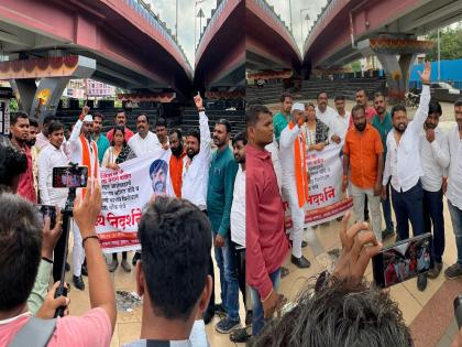 Protests by Maratha community against Narayan Rane, Anil Bonde | नारायण राणे, अनिल बोंडेविरोधात मराठा समाजाची क्रांतीचौकात जोरदार निदर्शने